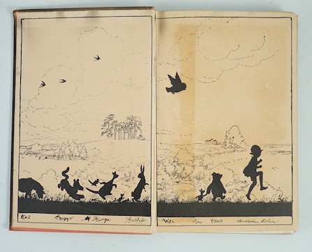 Milne, A.A - Winnie-The-Pooh. First Edition. num. illus (some full page, by Ernest H. Shepard), half title, pictorial map on e/ps.; original gilt-pictorial green cloth & gilt top, cr.8vo. 1926; Milne, A.A. - The House at